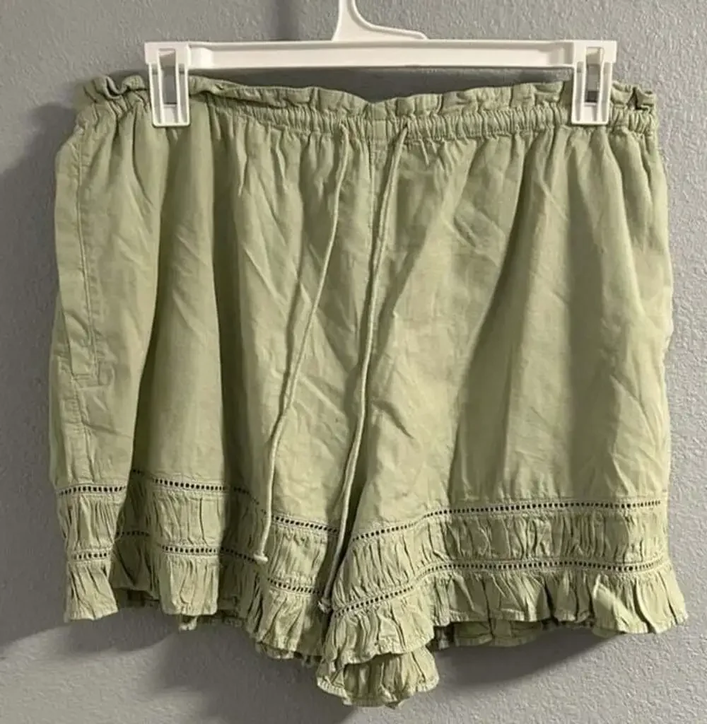 Free People Cambridge Pull-On Shorts Sage Green XL